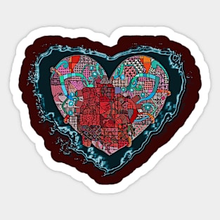 Heart on Heart Patchwork Sticker